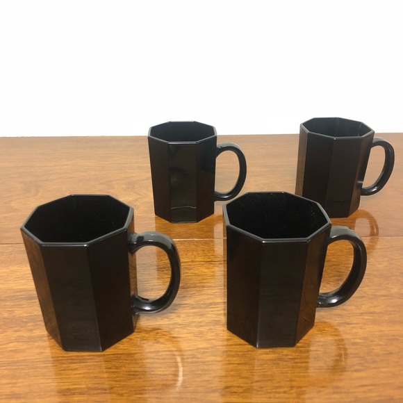 Arcoco octagon mugs, black, made in france - Picture 2 of 5